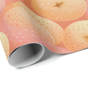 Peach Fuzz Abstract Botanical Fruity Pattern 17 Wrapping Paper