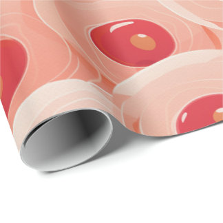 Peach Fuzz Abstract Botanical Fruity Pattern 7 Wrapping Paper