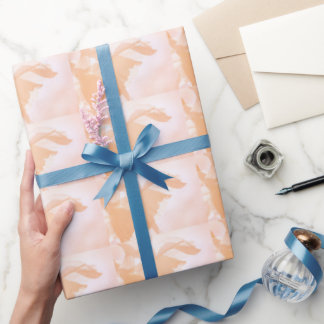 Peach Fuzz Abstract Floral Wrapping Paper