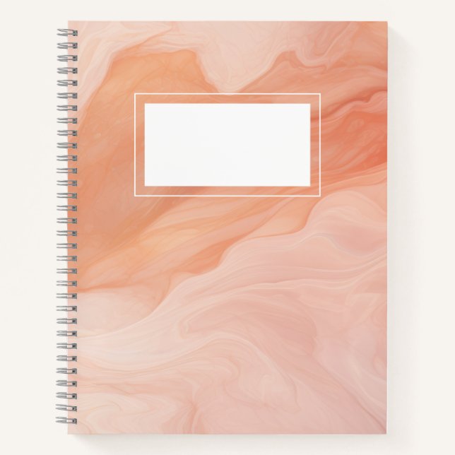 Peach fuzz abstract marble notebook (Front)