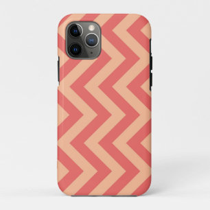 Peach Fuzz and Cranberry Chevron iPhone 11 Pro Case