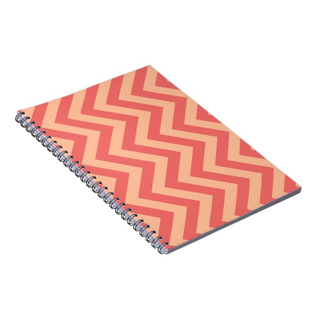 Peach Fuzz and Cranberry Chevron Notebook (Right Side)