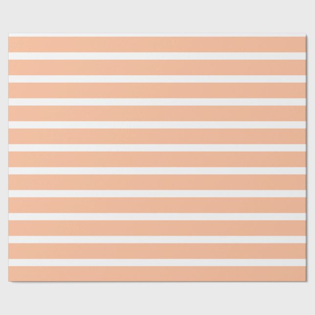 peach fuzz  and white stripes wrapping paper (Seam)