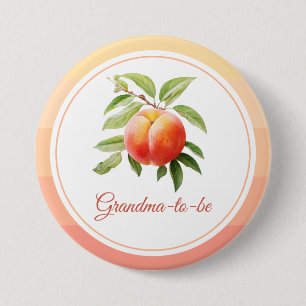 Peach Fuzz Baby Shower 7.5 Cm Round Badge