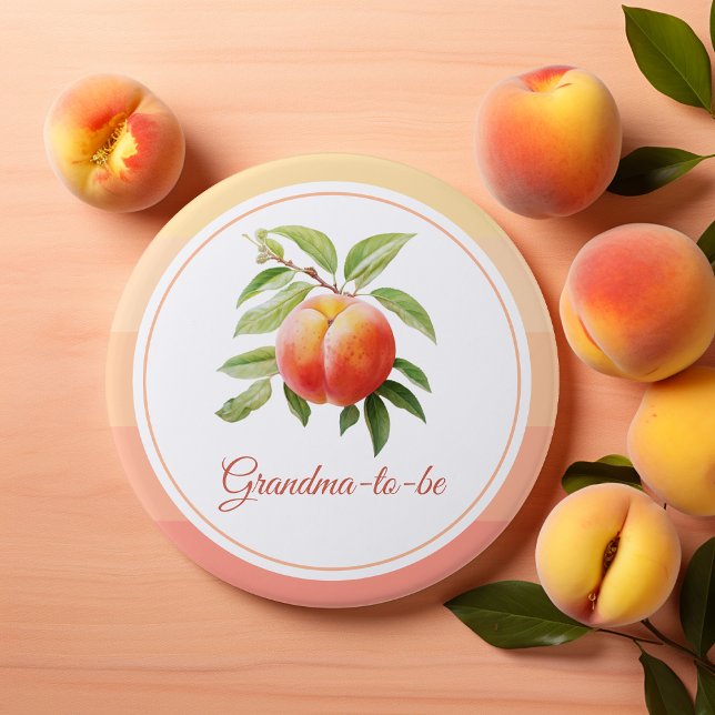 Peach Fuzz Baby Shower 7.5 Cm Round Badge (Peach Fuzz Baby Shower)