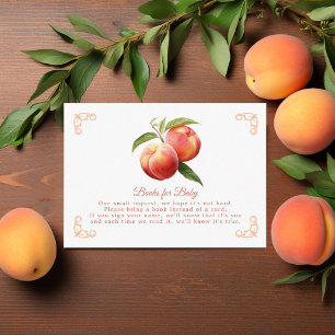 Peach Fuzz Baby Shower Book Request Enclosure Card
