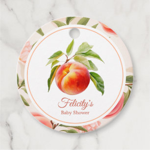 Peach Fuzz Baby Shower Favour Tags