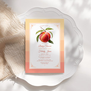 Peach Fuzz Baby Shower Invitation