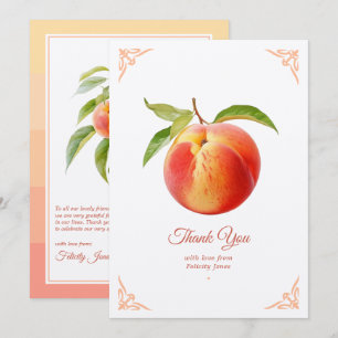 Peach Fuzz Baby Shower Thank You Card