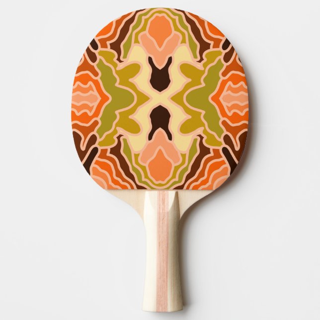 Peach Fuzz Boho Shabby Chic Geometric Abstract Art Ping Pong Paddle (Front)
