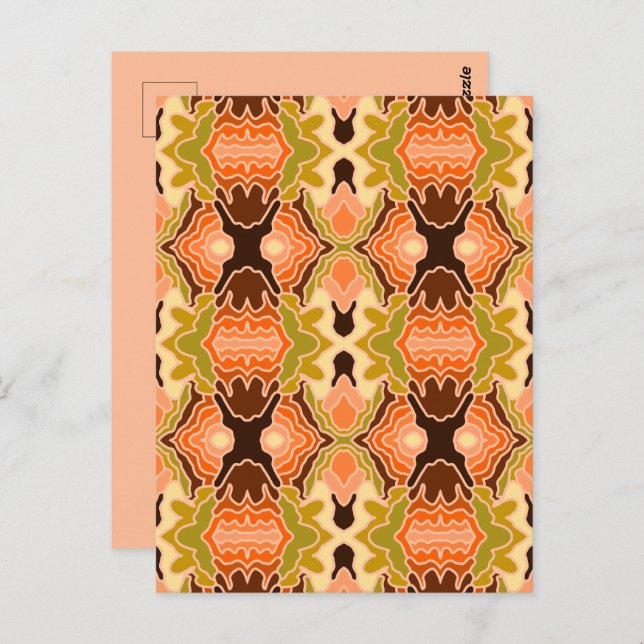Peach Fuzz Boho Shabby Chic Geometric Abstract Art Postcard (Front/Back)