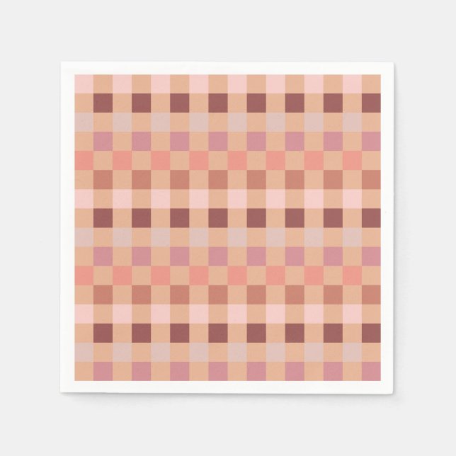 Peach Fuzz Chequerboard Napkin (Front)