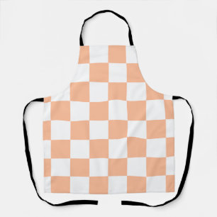 Peach Fuzz Chequered Gingham Pattern Apron