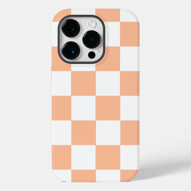 Peach Fuzz Chequered Gingham Pattern Case-Mate iPhone Case (Back)