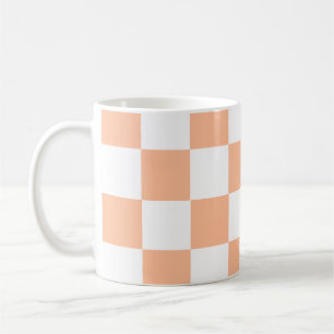 Peach Fuzz Chequered Gingham Pattern Coffee Mug