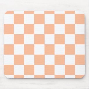 Peach Fuzz Chequered Gingham Pattern Mouse Mat