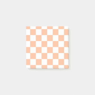 Peach Fuzz Chequered Gingham Pattern Post-it Notes