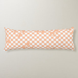 Peach Fuzz Cherry Gingham Pattern Body Cushion