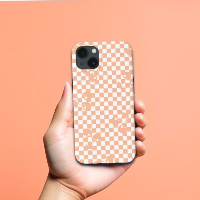 Peach Fuzz Cherry Gingham Pattern Case-Mate iPhone Case (Peach Fuzz Cherry Gingham Pattern Speck iPhone Case)