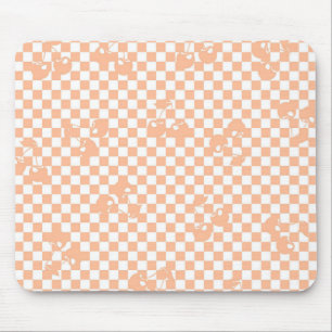 Peach Fuzz Cherry Gingham Pattern Mouse Mat