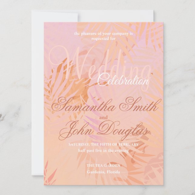 Peach Fuzz Classic Minimalist Modern Wedding Invitation (Front)