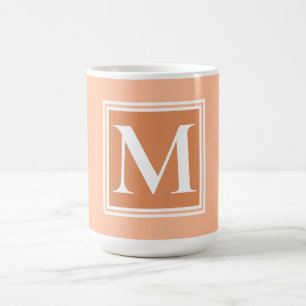 Peach fuzz classic monogram calligraphy coffee mug