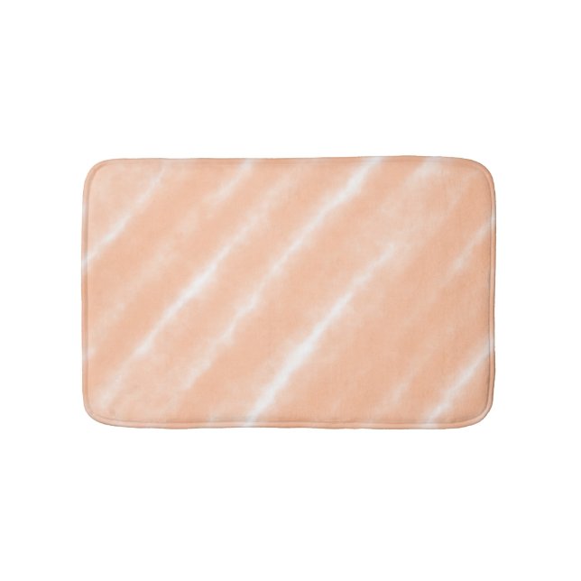 Peach Fuzz Colour Watercolor Abstract Pattern Bath Mat (Front)