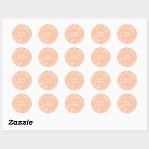 Peach Fuzz Colour Watercolor Abstract Pattern Classic Round Sticker