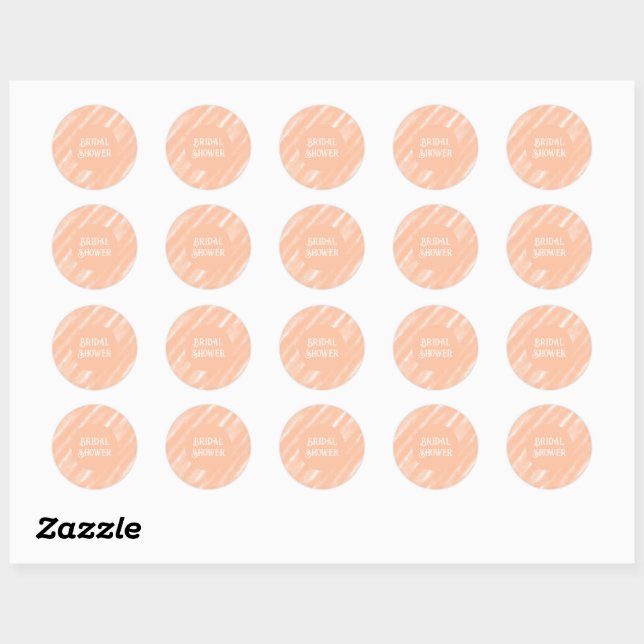 Peach Fuzz Colour Watercolor Abstract Pattern Classic Round Sticker (Sheet)