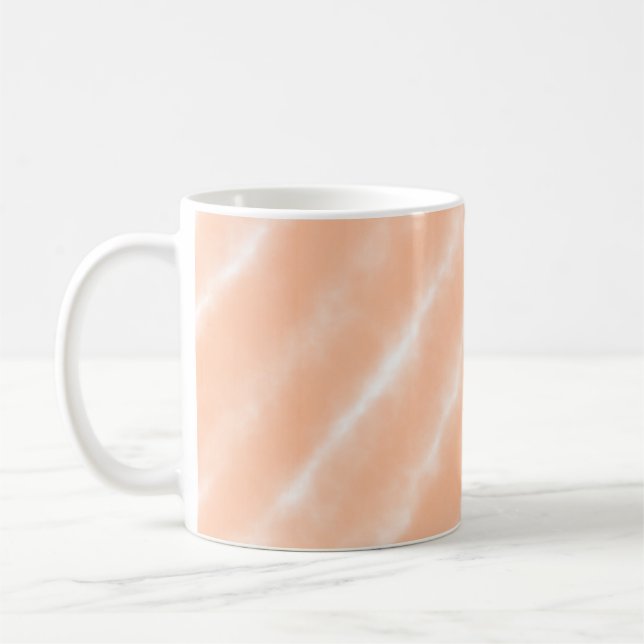 Peach Fuzz Colour Watercolor Abstract Pattern Coffee Mug (Left)