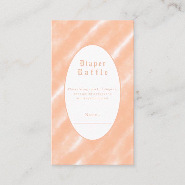 Peach Fuzz Colour Watercolor Abstract Pattern Enclosure Card (Front)