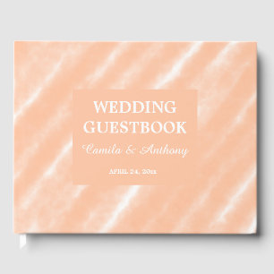 Peach Fuzz Colour Watercolor Abstract Pattern Guest Book