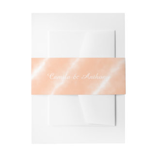 Peach Fuzz Colour Watercolor Abstract Pattern Invitation Belly Band