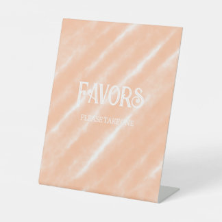 Peach Fuzz Colour Watercolor Abstract Pattern Pedestal Sign