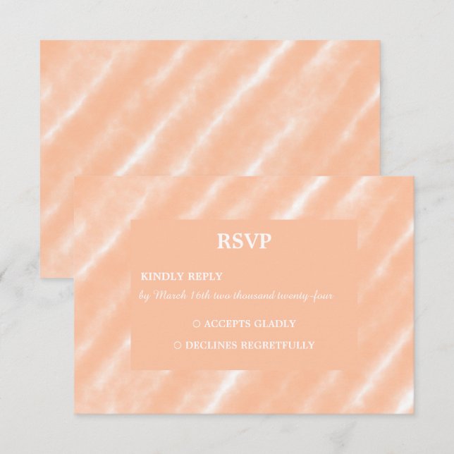 Peach Fuzz Colour Watercolor Abstract Pattern RSVP Card (Front/Back)