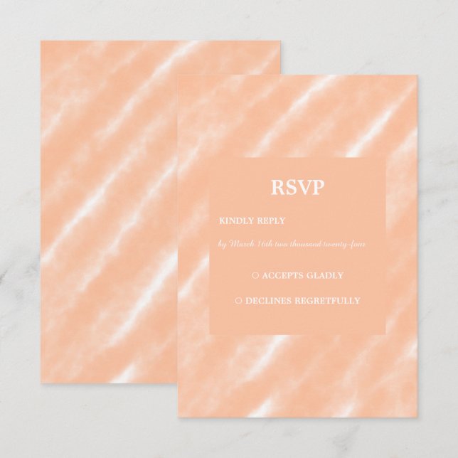 Peach Fuzz Colour Watercolor Abstract Pattern RSVP Card (Front/Back)