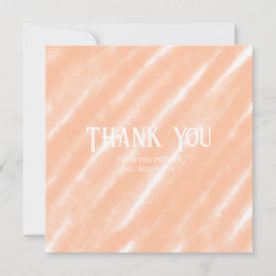 Peach Fuzz Colour Watercolor Abstract Pattern Thank You Card