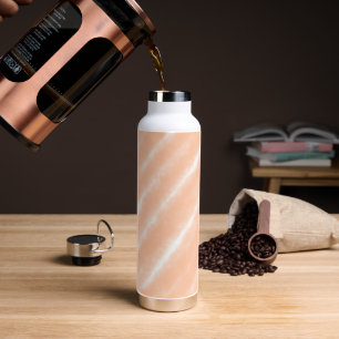 Peach Fuzz Colour Watercolor Abstract Pattern Water Bottle