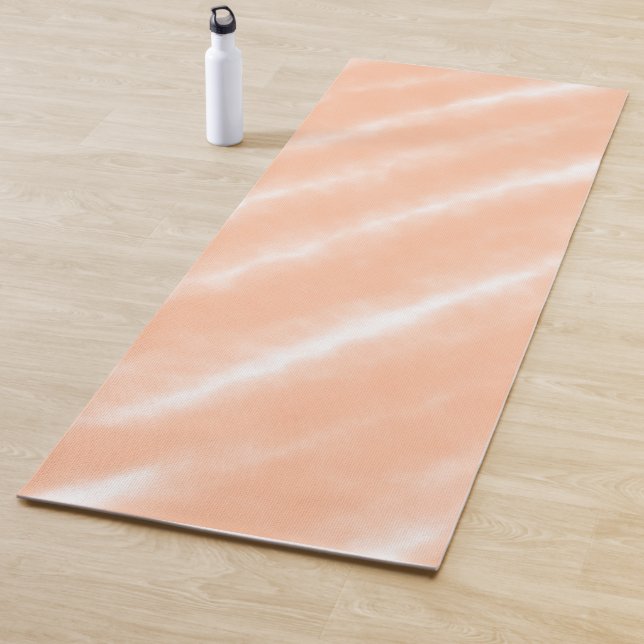 Peach Fuzz Colour Watercolor Abstract Pattern Yoga Mat (In Situ)