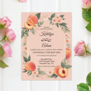 Peach Fuzz colour, Wedding Invitations