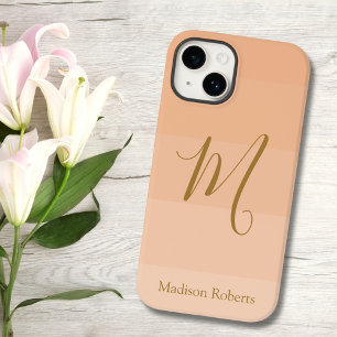 Peach Fuzz Custom Monogram Name Case-Mate iPhone 14 Case