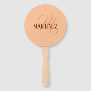 Peach Fuzz Elegant Personalised Name  Hand Fan