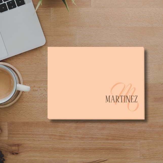Peach Fuzz Elegant Personalised Name  Post-it Notes (Creator Uploaded)