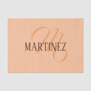 Peach Fuzz Elegant Personalised Name Tissue Paper