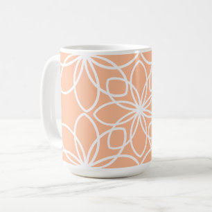 Peach fuzz elegant stylised floral design  coffee mug