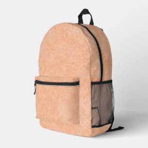 Peach Fuzz Faux Leather  Printed Backpack