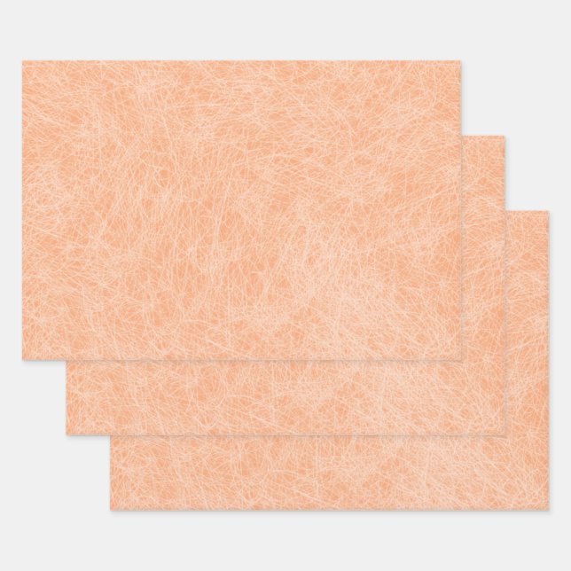 Peach Fuzz Faux Leather  Wrapping Paper Sheet (Set)