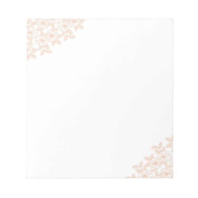 Peach Fuzz Flower Border Customisable & Elegant  Notepad (Front)