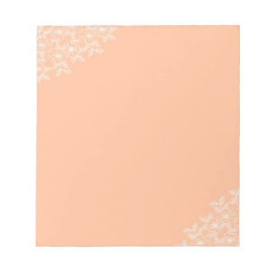 Peach Fuzz Flower Border Customisable & Elegant Notepad