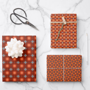 Peach Fuzz Geometric Pattern set 2 Wrapping Paper Sheet